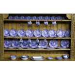 An attractive large blue and white Dinner & Tea Service, by Spode, typical design,