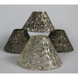 A good set of 4 American silver plated filigree Candle Shades, by Gorham N.Y.