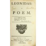 [Glover (Richard)] Leonidas: A Poem, 12mo D. (R. Reilly) 1737. First Dublin Edn., cont.