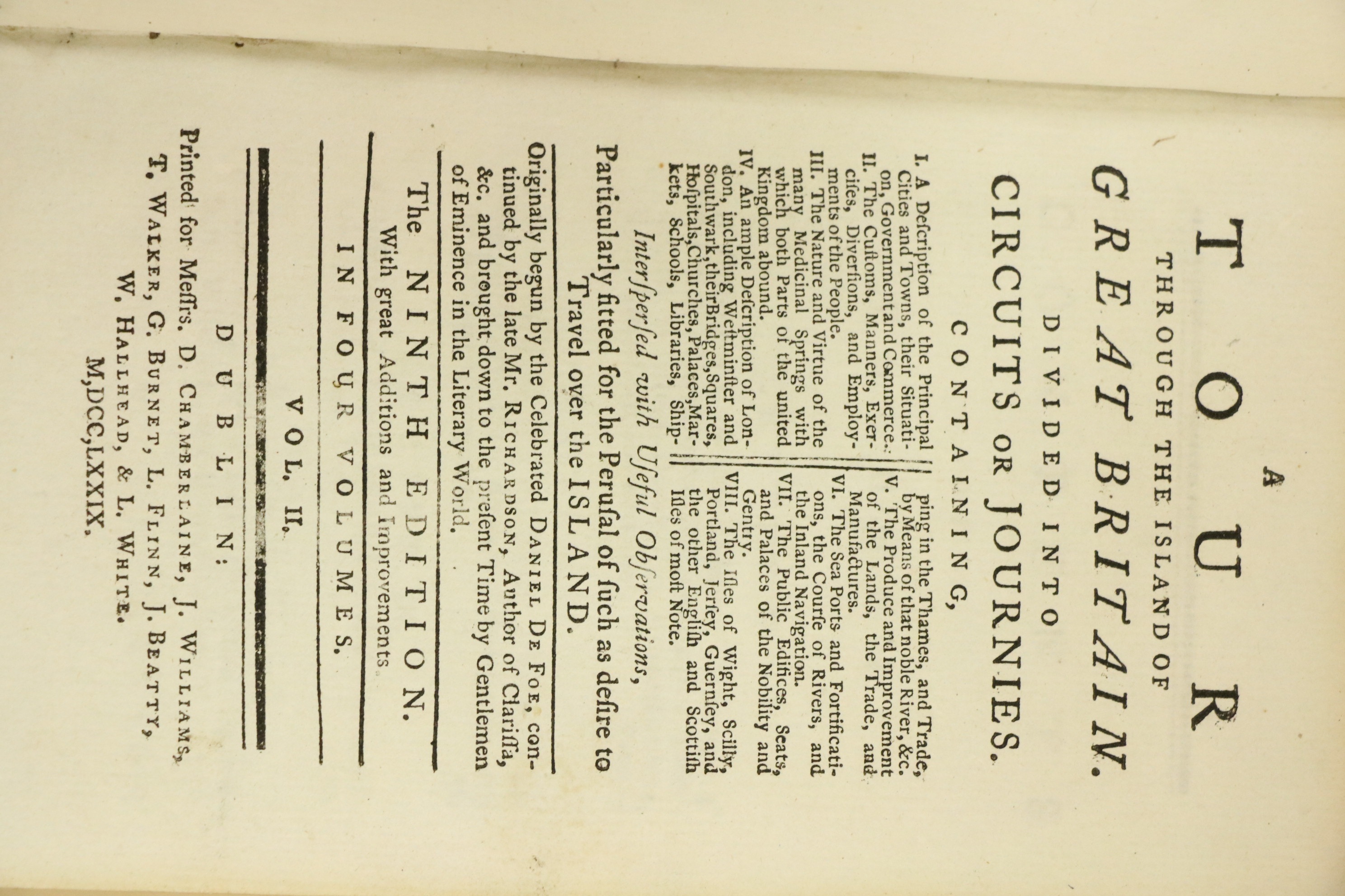 de Foe (Daniel) A Tour through the Island of Great Britain, 4 vol. 12mo D. 1779. Ninth, cont. - Image 9 of 40