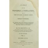 Malthus (T.R.) An Essay on the Principle of Population, 2 vols. 8vo L. 1807 Fourth Edn., 2 hf.