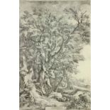 Salvator Rosa, 1615 - 1673 Etching: "The Rescue of the Infant Oedipus," 73cms x 48.