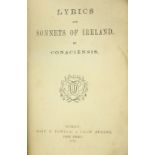 [Hughes (M.F.)] "Coraciensis" pseudo. Lyrics and Sonnets of Ireland, 12mo, D. (J.F.