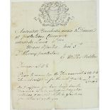 Medical interest: Manuscript Page, 29cms x 23cms, printed text in Latin,