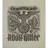 Der Fuhrer's Bookplate [Hilter (Adolf)] A rare printed paper Bookplate of Adolf Hitler,