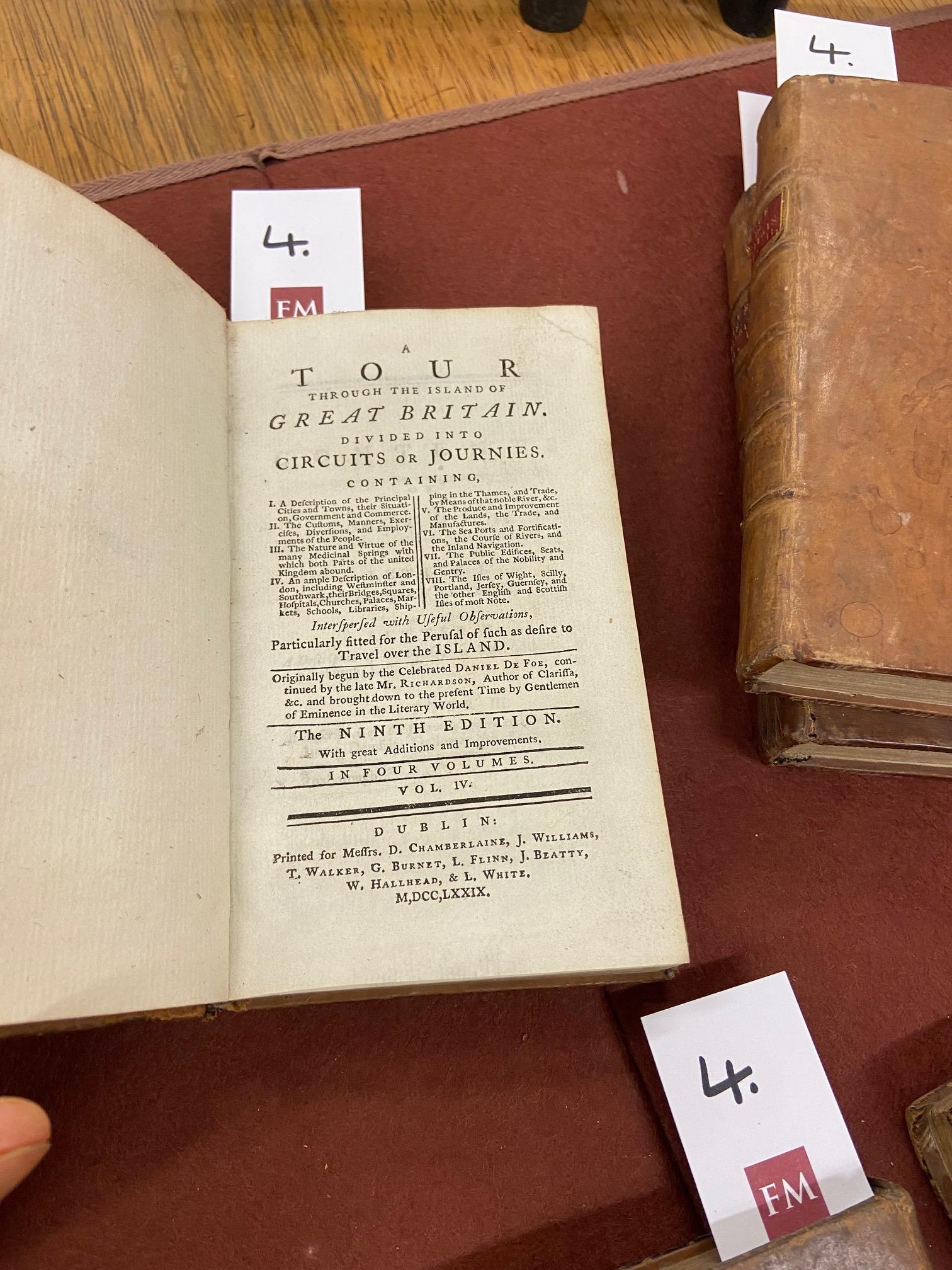 de Foe (Daniel) A Tour through the Island of Great Britain, 4 vol. 12mo D. 1779. Ninth, cont. - Image 31 of 40