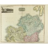 Very Large Hand-Coloured Map of Ireland Map: Thompson New General Atlas - Hewitt (N.R.