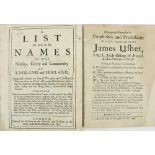 Possibly Unique Issue Ussher (James) Strange and Remarkable Prophesies and Predictions of the Holy,