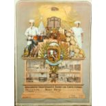 Rare Coloured Lithographic Print, Amalgamated Union Operative Bakers and Confectioner's,