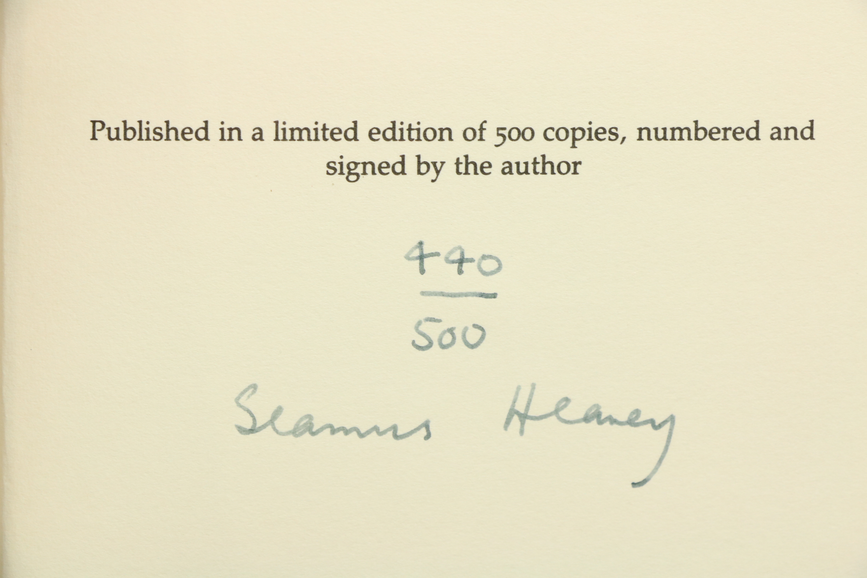 Signed Limited Edition Heaney (Seamus) The Cure at Troy, 8vo, Derry (Field Day) 1990, Signed Ltd. - Image 2 of 2