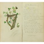 An Exile Romancing about Ireland Manuscript: [Irish Poetry & Songs] A 19th Century Booklet