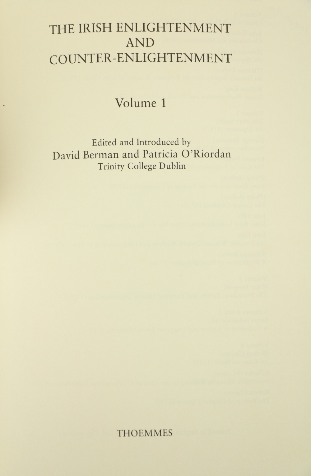 Berman (David)ed. George Berkeley, Eighteenth-Century Responses, 2 vols. 8vo N.Y. & Lond. - Image 2 of 2