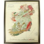 Attractive Hand-Coloured Map Irish Geological Survey: Hallisey (T.) M.R.I.A.