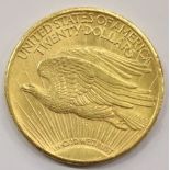 Gold Coin: A fine 1924 $20 Dollar Gold Coin, the obverse with Lady Liberty and dated 1924,