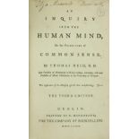 Reid (Thomas)D.D. An Inquiry into the Human Mind, On the Principles of Common Sense. 12mo D. (R.