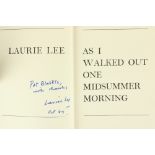 Inscribed by Laurie Lee Lee (Laurie) As I Walked Out One Midsummer Morning, 8vo L.