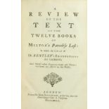Binding: Milton - A Review of the Text of the Twelve Books of Milton's Paradise Lost, 8vo L. 1733.