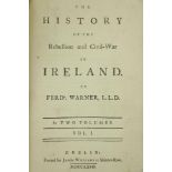Warner (Ferd.) The History of the Rebellion and Civil War in Ireland, 2 vols. D. 1768. Hf.