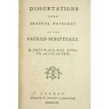 Ward (John) Dissertations Upon Several Passages of the Sacred Scriptures, 8vo L. (W.
