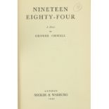 Orwell (George) Nineteen Eighty-Four, 8vo, L. (Secker & Warburg) 1949, First Edn, hf.