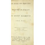 Algarotti (Count) An Essay on Painting, Written in Italian. 12mo D. (for T. & J.