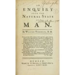 Thompson (Wm.) An Enquiry into the Natural State of Man, 8vo D. (M. Rhames) 1743. First Edn.