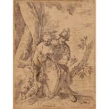 'SIMONE CANTARINI (1612- 1648) “L''arte che spoglia venere e Amore”- "Mars that strips Venus and Lov