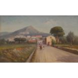 VINCENZO UDINE (1898-1981) "Strada di Termini Imerese con armenti e figure" - "Termini Imerese road