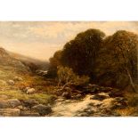 FILIPPO CARCANO (1840-1914) "Paesaggio con torrente e armenti" - "Landscape with creek and herds"