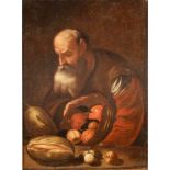 'PITTORE DELL''ITALIA MERIDIONALE DEL SECOLO XVII "Figura di vecchio con frutta" - 17th CENTURY ITAL