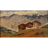 ROCCO LENTINI (1858-1943) "Veduta di Bormio con casolare" - "View of Bormio with cottage"