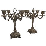 COPPIA DI CANDELABRI A QUATTRO FIAMME - PAIR OF FOUR FLAME CANDLESTICKS