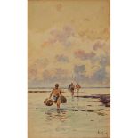 MICHELE CATTI (1855-1914) "Pescatori di telline" - "Fishermen of clams"