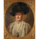 FRITZ VON KAMPTZ (1866-1938) â€œFigura di donna con cappello" - "Figure of woman with hat"