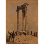 IL TEMPIO DI APOLLO CON FIGURE - THE TEMPLE OF APOLLO WITH FIGURES