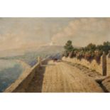 MARIO MIRABELLA (1870-1931) "Strada di campagna con lo sfondo dell'Etna" - "Country road with Etna i