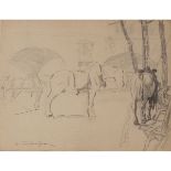 PIETRO DE FRANCISCO (1873-1969) "Cavalli a riposo" - "Horses at rest"