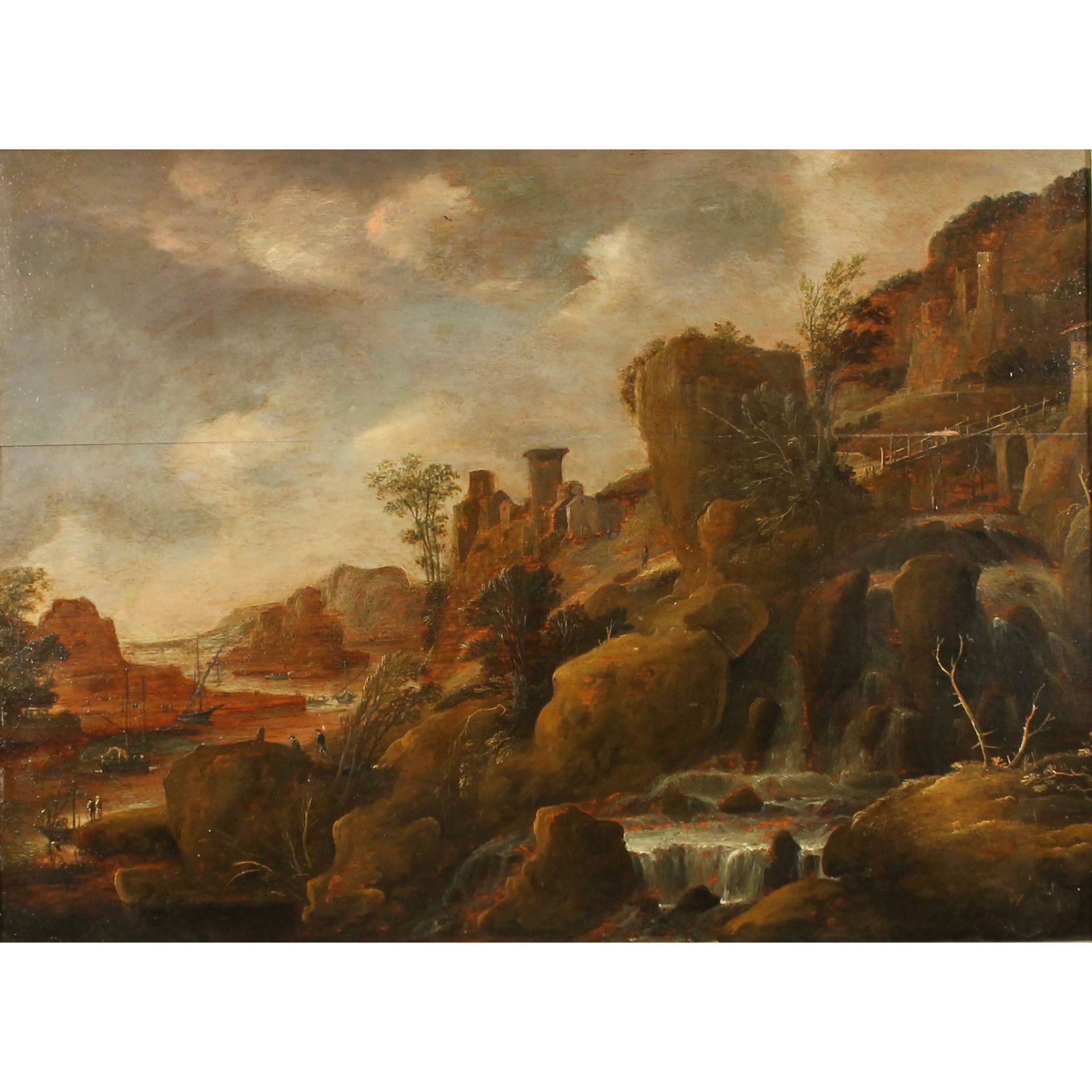 D. VERHAERT (1631-1664) "Paesaggi con ruscello e figure" - "Landscapes with stream and figures"