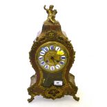 RED TORTOISE SHELL BOLVILLER A. PARIS MANTLE CLOCK H: 15.75"