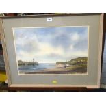 WATERCOLOUR OF A HARBOUR SCENE SIGNED J. BARRIE HASTE 13.5" X 19.75"