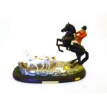 BESWICK WARE TALLY-HO! FIGURE 1994 ROYAL DOULTON H: 9.5" L: 12" WITH DISPLAY BASE