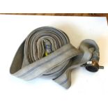 PRE WAR CANVAS FIRE HOSE WITH RARE SCREW THREAD COUPLINGS