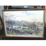 WATERCOLOUR OF COUNTRY SIDE SCENE BY ANGUS RANDS 15" X 21.5"