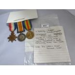 1915 TRIO OF MEDALS H.BRADLEY ROYAL ENGINEERS FROM HUNSLET, LEEDS