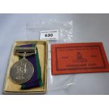 FOR CAMPAIGN SERVICE MEDAL AWARDED TO 24044533 GNR. P.L. ARNOLD RA AND FIELD REGIMENT, RA SGT'S MESS