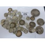 BAG OF MIXED SILVER UK COINS TOTAL W: 4.9 OZT