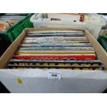 BOX OF APPROX 60 12" RECORDS INCLUDING COMPILATIONS, VILLAGE PEOPLE, WINGS, TINA TURNER ETC