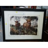 LIMITED EDITION SIGNED A. E. HUNTER PRINT 'STROPPY LASS' 64/250 16" X 22.75"