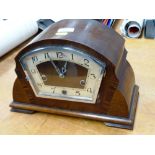 WOODEN ENFIELD CLOCK CO. 3 HOLE MANTLE CLOCK 8" X 12" X 6"