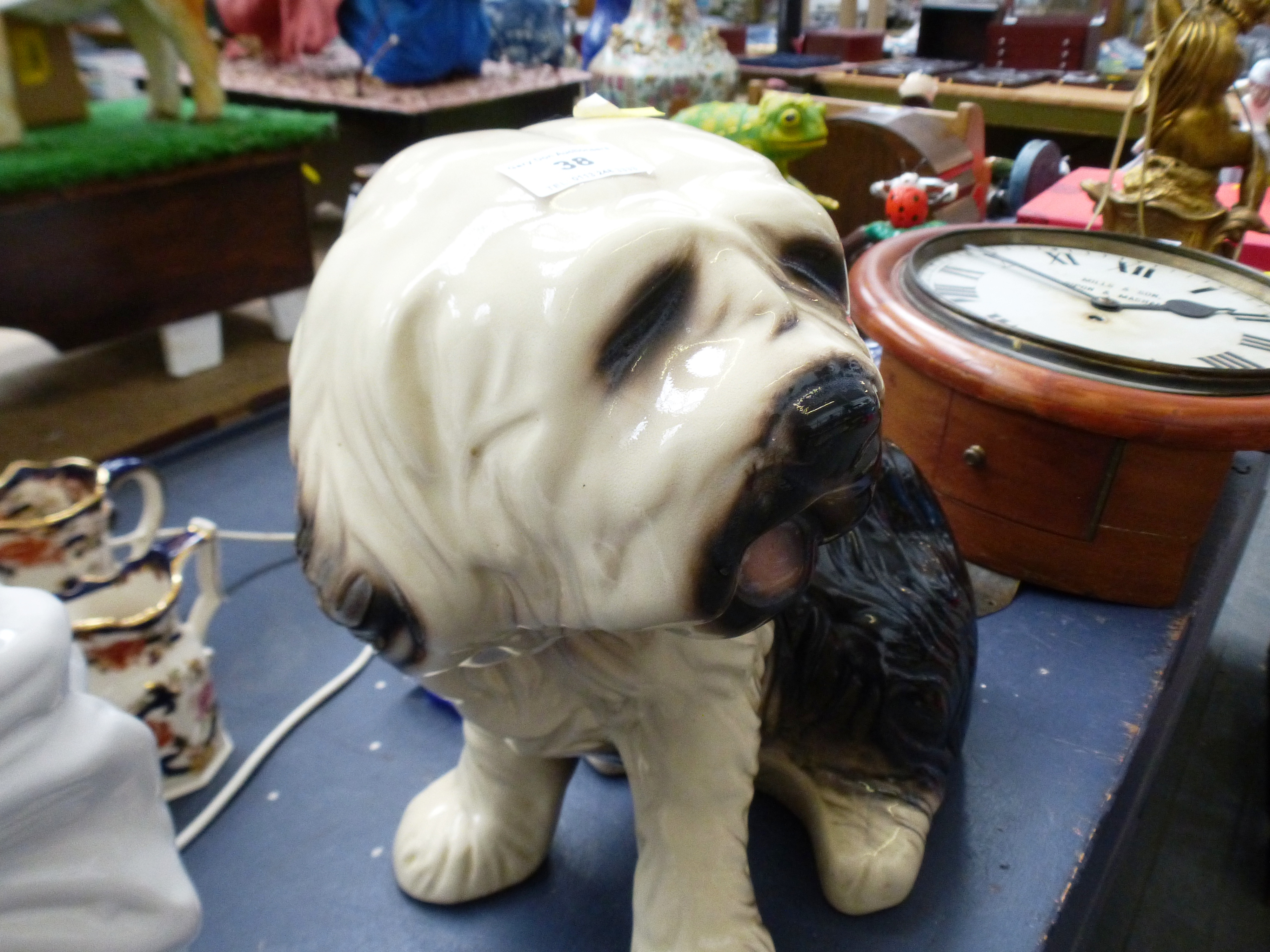 LARGE PORCELAIN DOG FIGURE H: 14" - Image 2 of 3